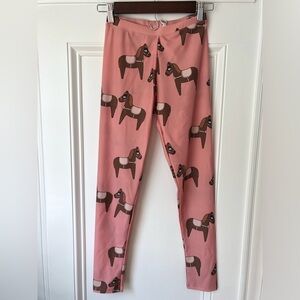 Mini Rodini Rose Pink Horse Print Leggings